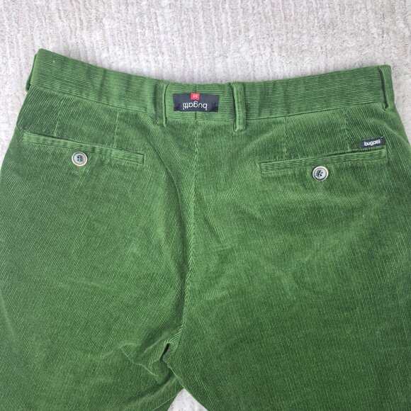 Bugatti 1040 Green Corduroy Pants Chino Style - Picture 3 of 16